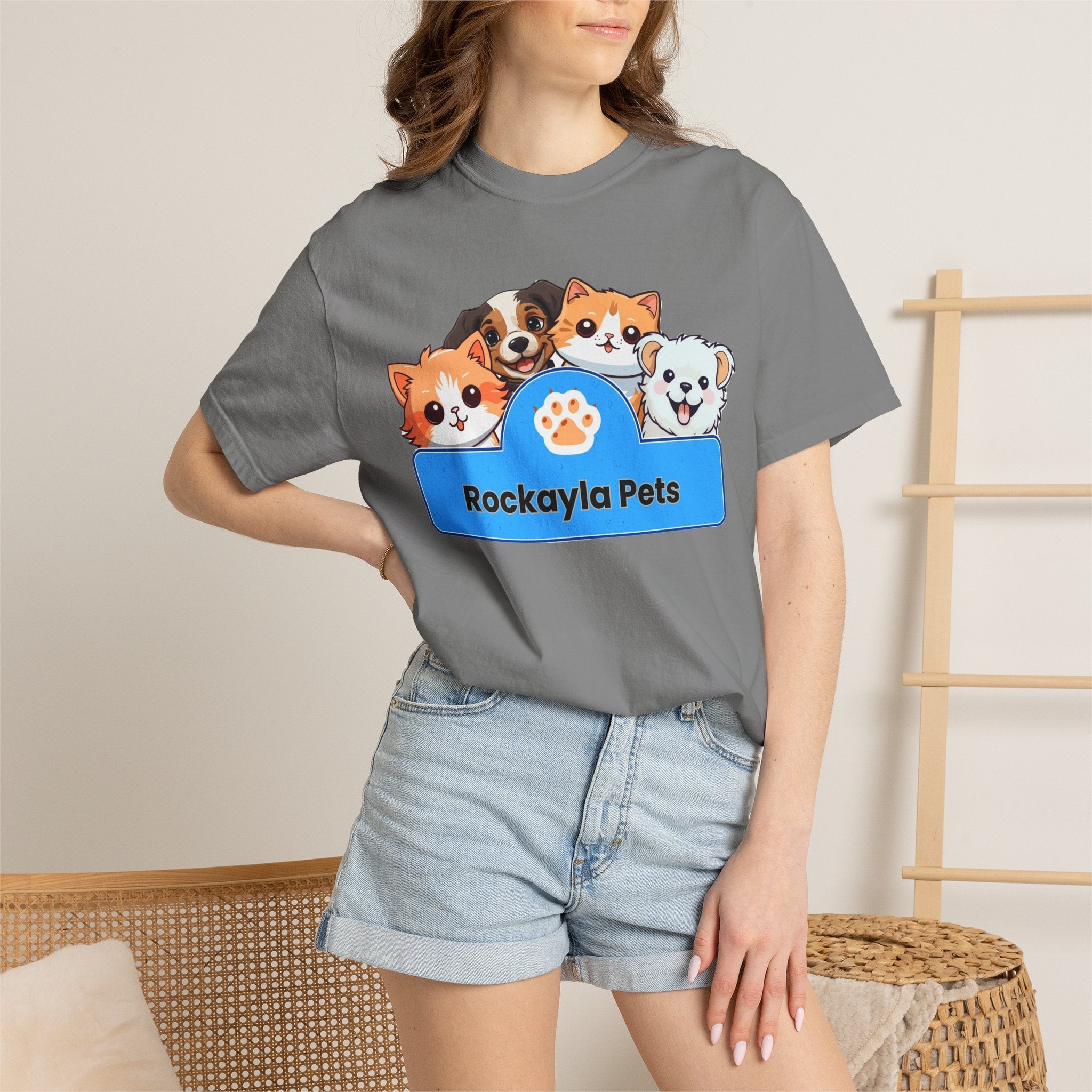Rockayla Pets Cute Puppy & Kitten Graphic T-Shirt