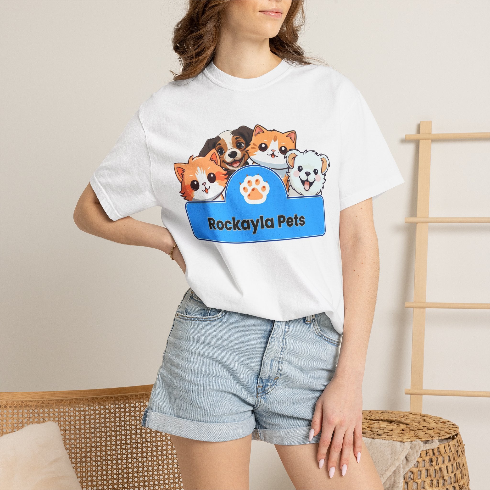 Rockayla Pets Cute Puppy & Kitten Graphic T-Shirt