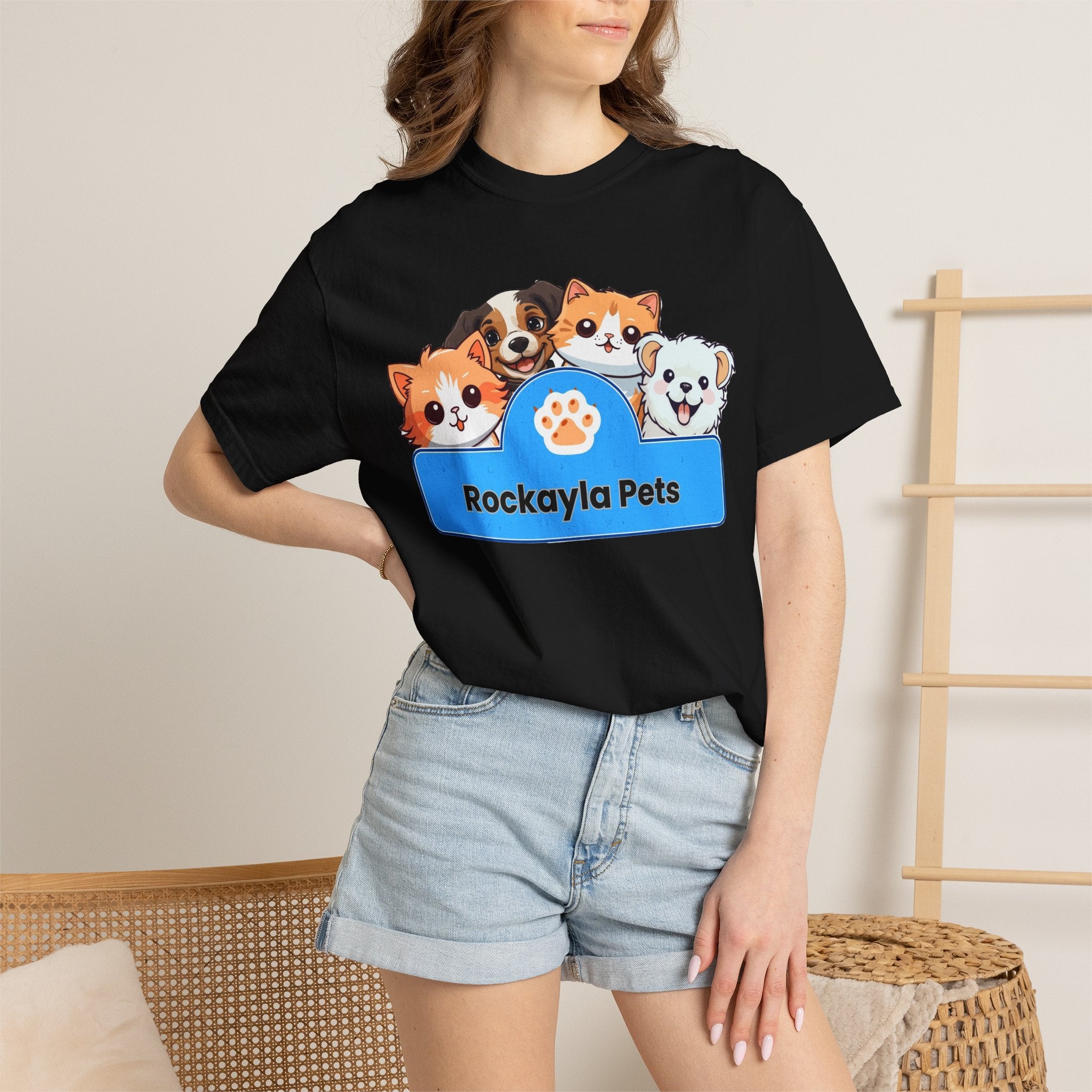 Rockayla Pets Cute Puppy & Kitten Graphic T-Shirt