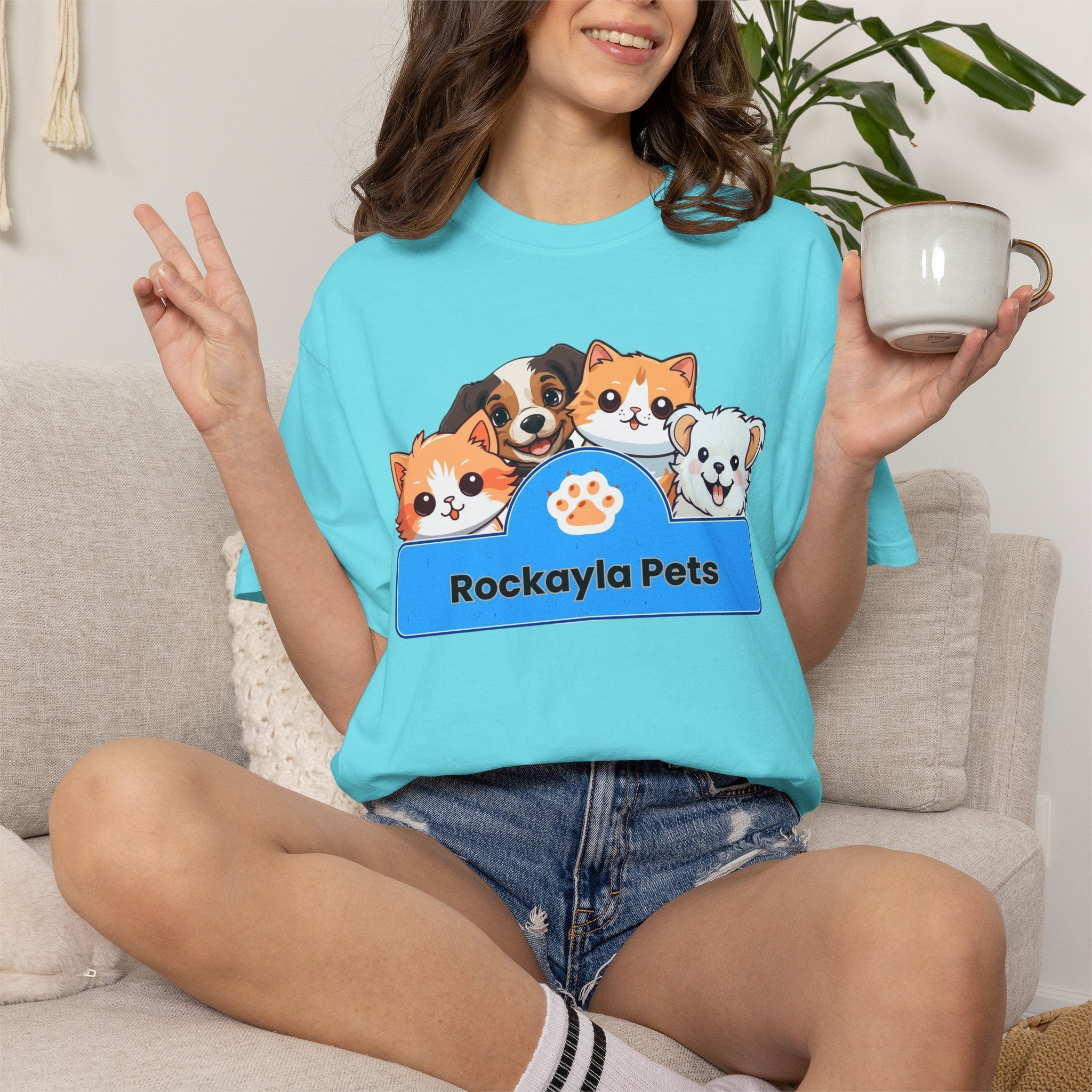 Rockayla Pets Cute Puppy & Kitten Graphic T-Shirt