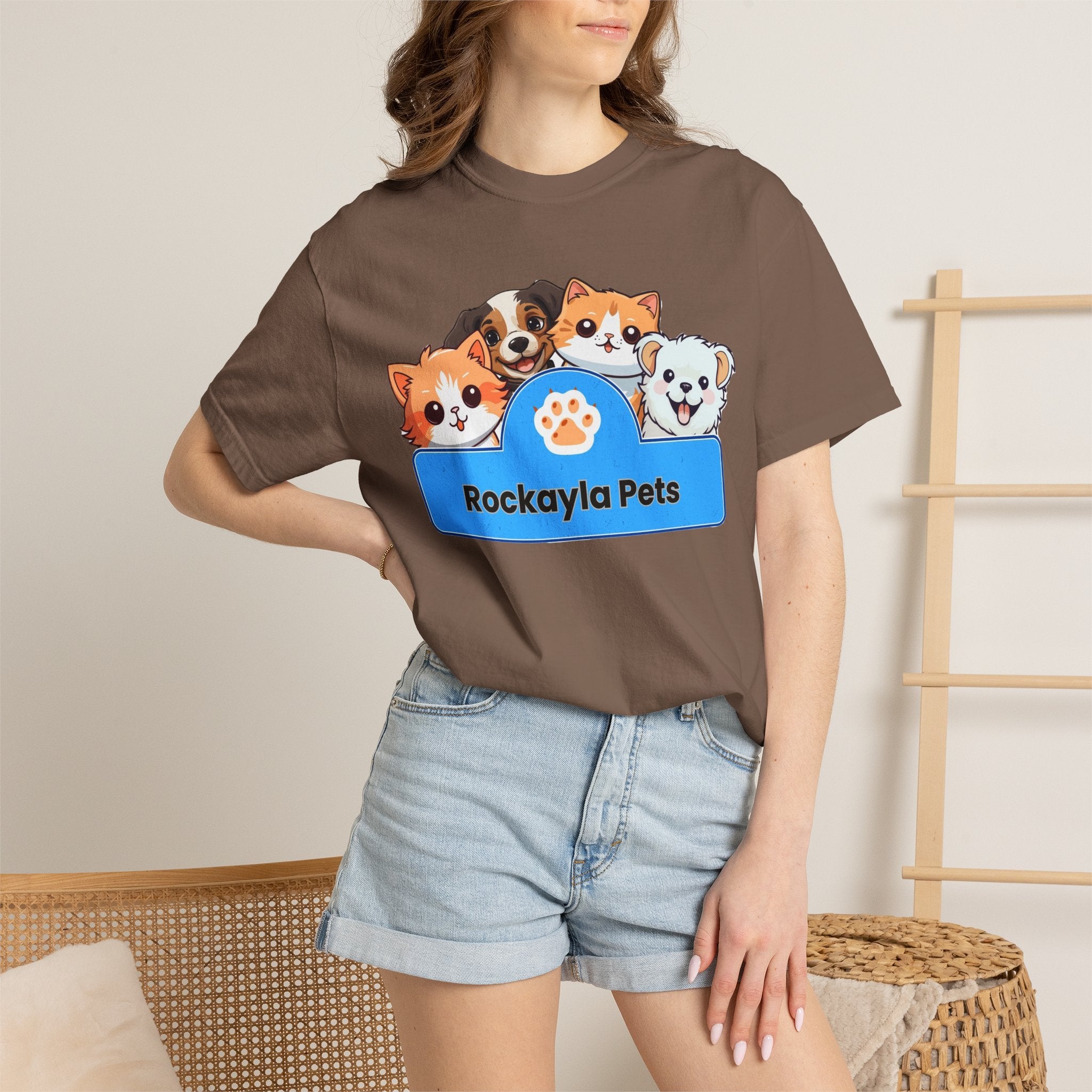 Rockayla Pets Cute Puppy & Kitten Graphic T-Shirt
