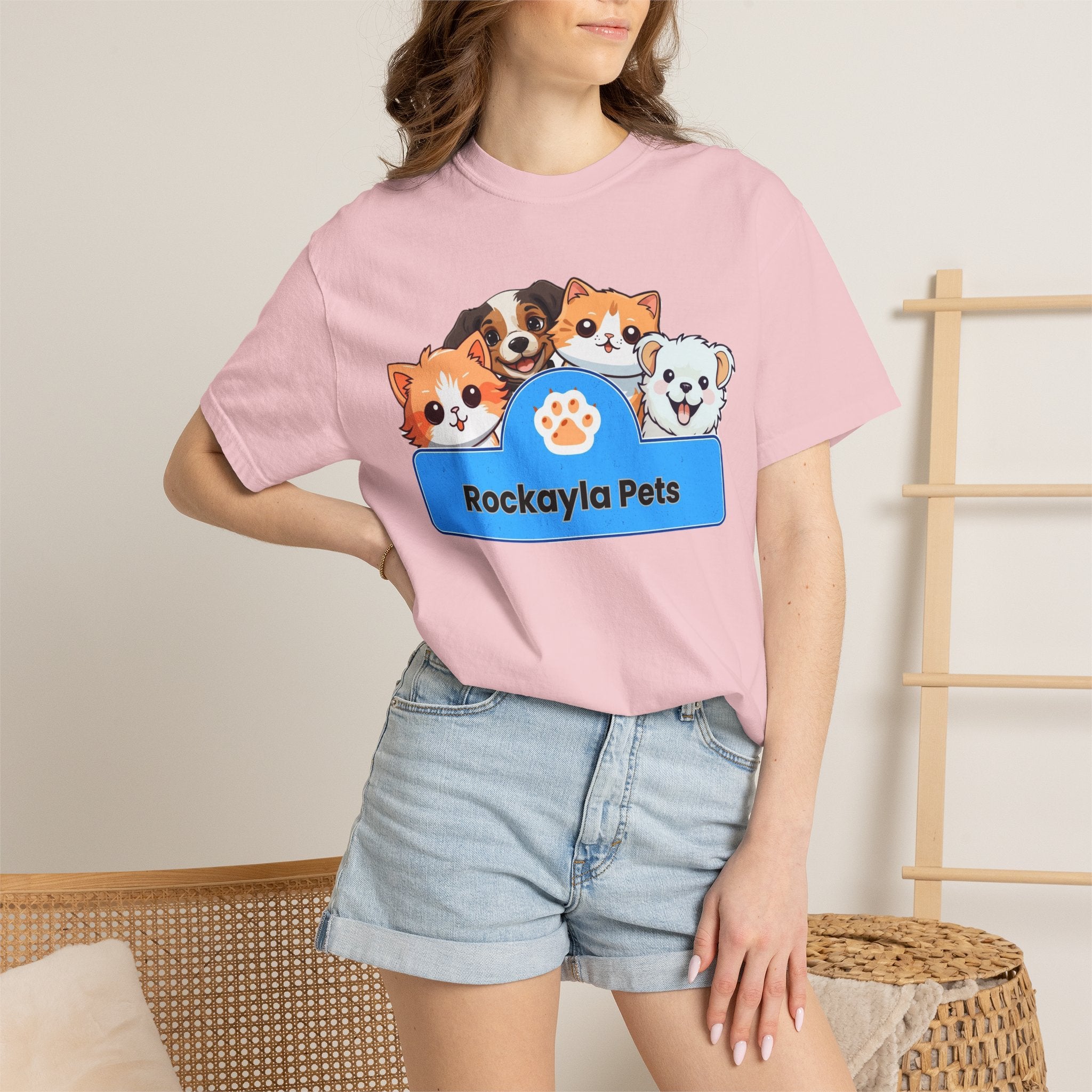 Rockayla Pets Cute Puppy & Kitten Graphic T-Shirt