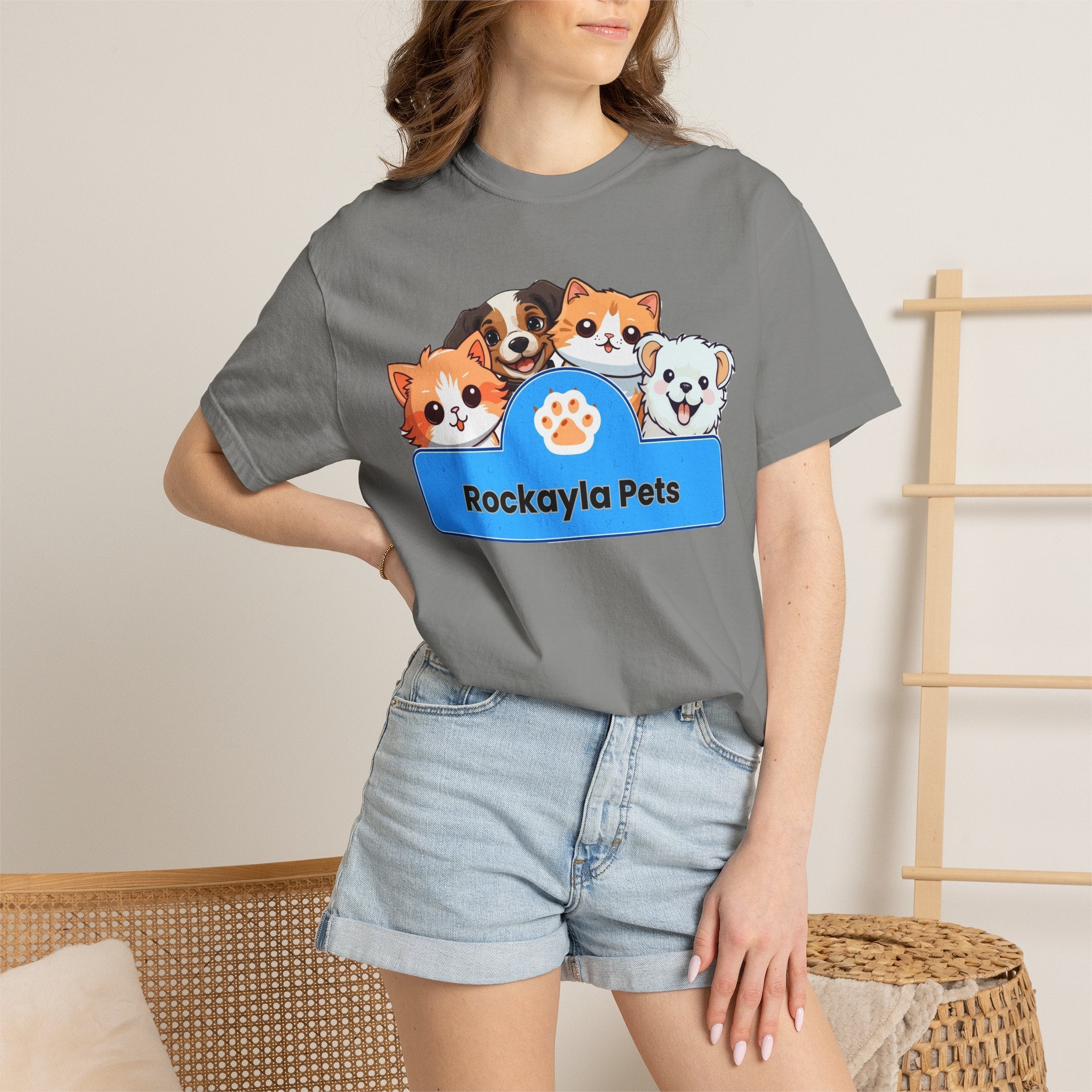 Rockayla Pets Cute Puppy & Kitten Graphic T-Shirt