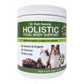 Pet multivitamin supplement jar with green label, cat and dog images, and paws icon