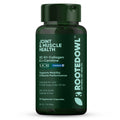 Green joint and muscle health supplement bottle with flip-top cap