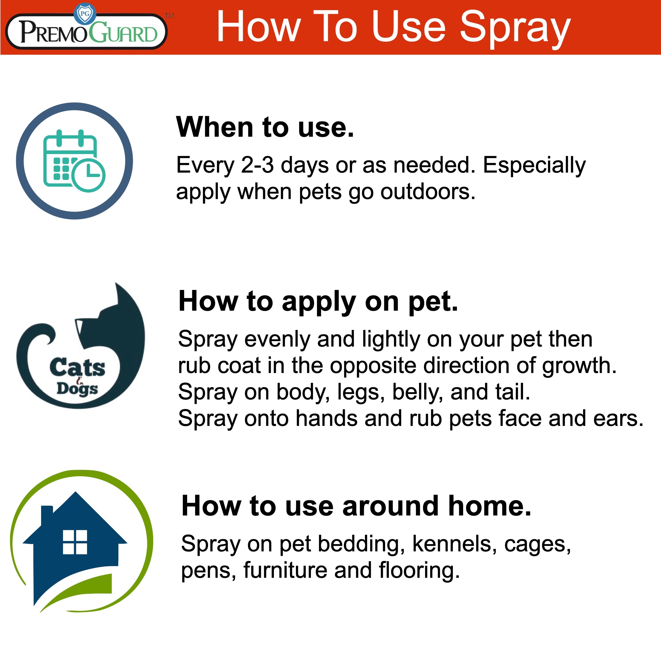 Pet protector spray bottle with white pump sprayer, label facing forward