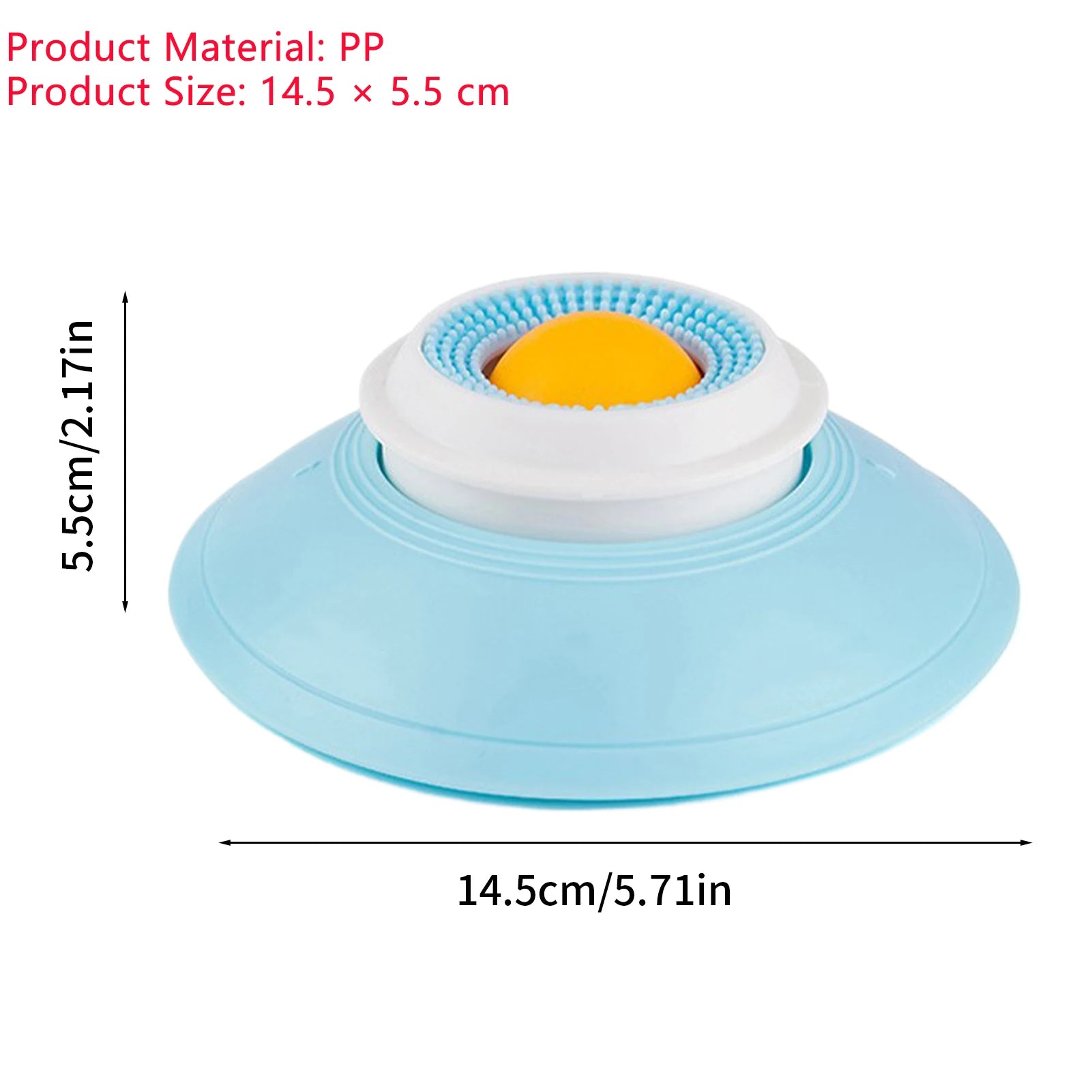 Slow feeder dog bowl with blue outer base, white top, and blue textured center ring