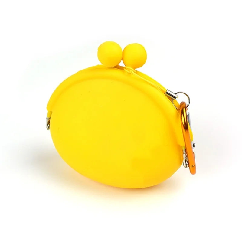 Training dog waist bag, yellow rounded pouch with two ball knobs and metal clip