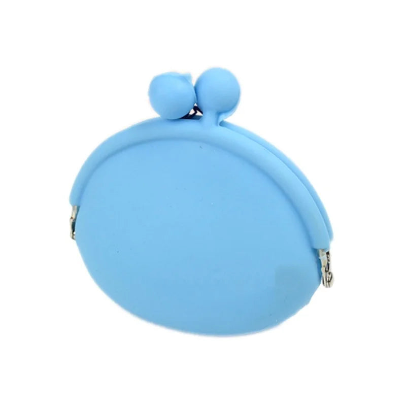 Light blue round-mouth waist treat pouch bag with two top loops and side clips