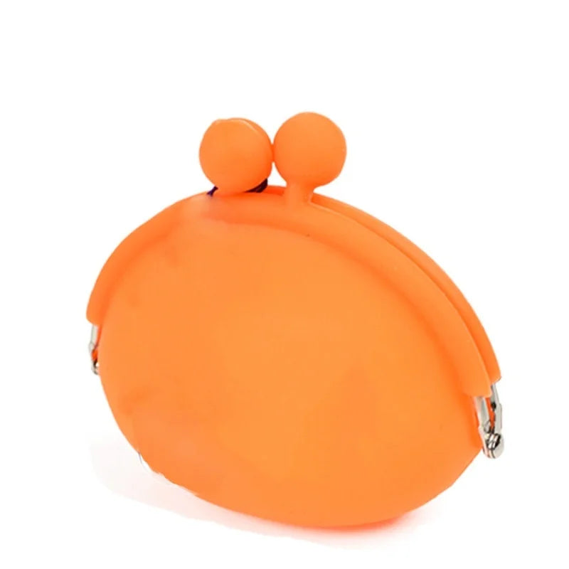 Orange round-mouth waist treat pouch bag with two top loops and side clips