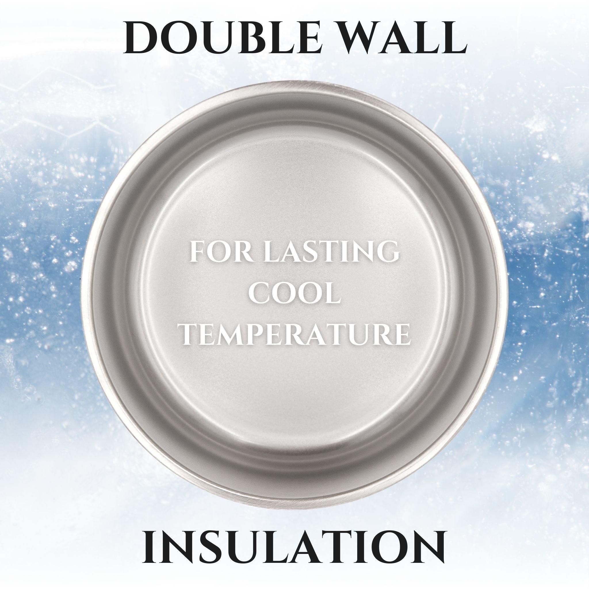 Double-wall stainless steel feeder bowl for lasting cool temperature
