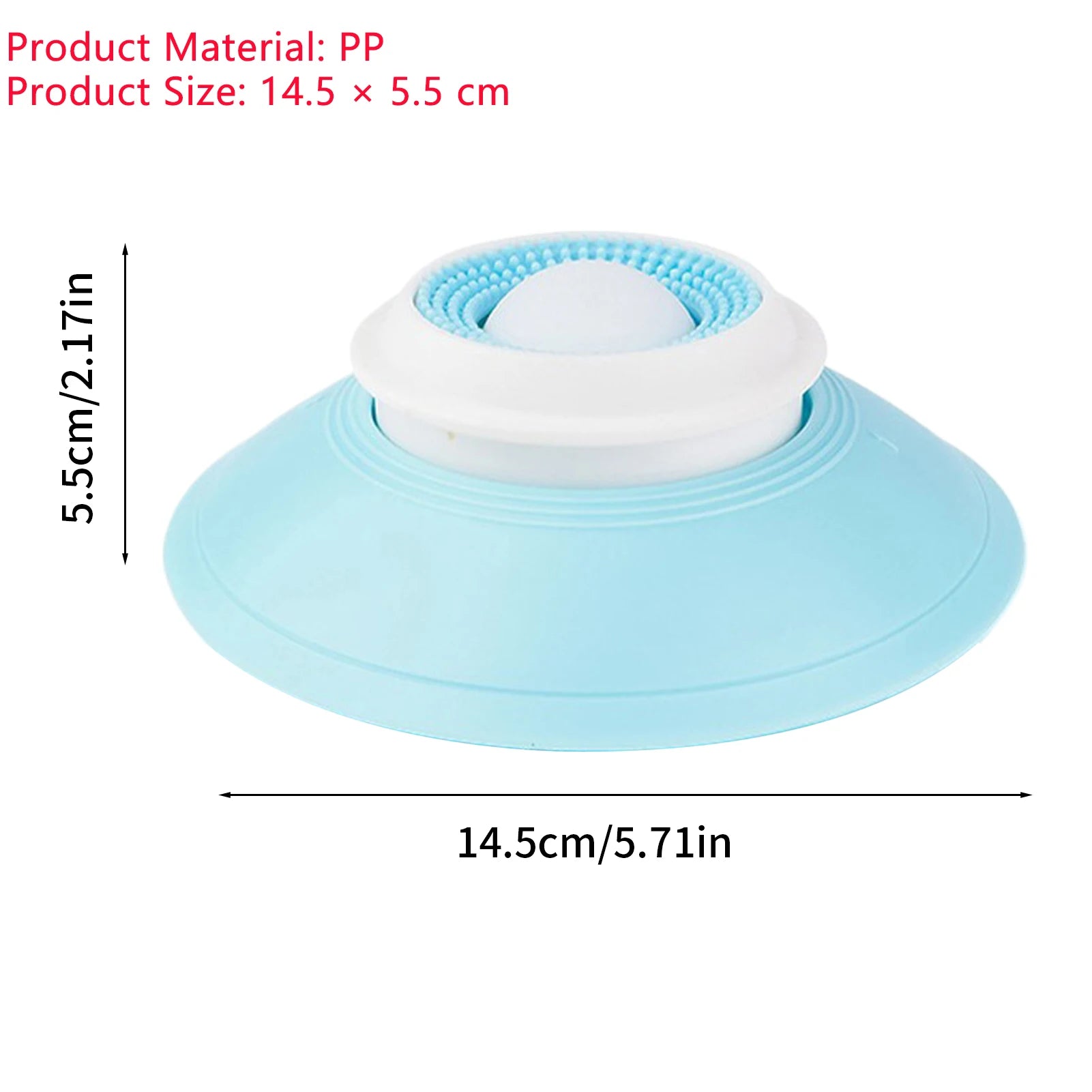 Slow feeder dog bowl with blue base, white ring, and ridged feeding insert