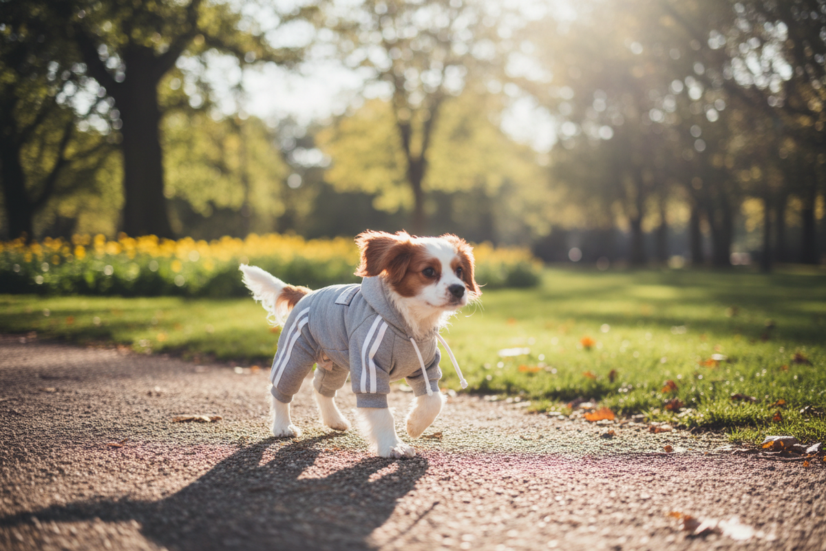 Lifestyle Dog Hoodie Outdoor Shot